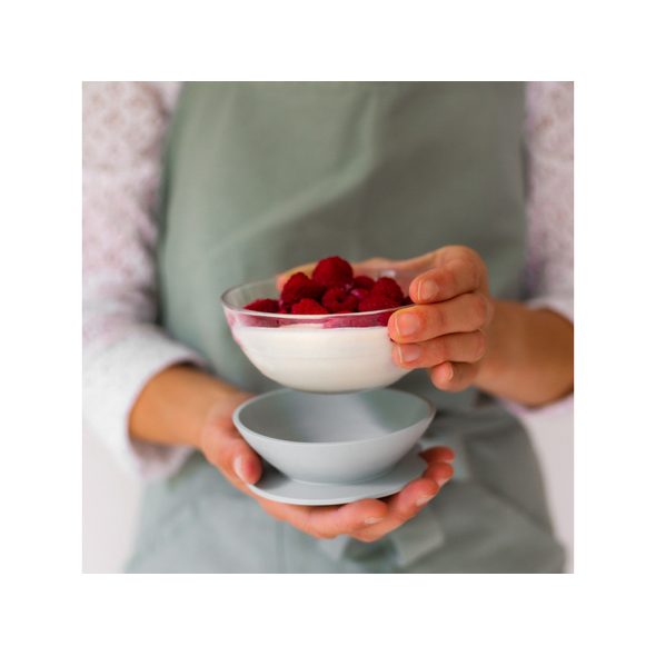 BEABA JÍDELNÍ SADA SKLENĚNÁ S PŘÍSAVKAMI EUCALYPTUS - MISKY, TALÍŘKY A PODLOŽKY - KRMENÍ