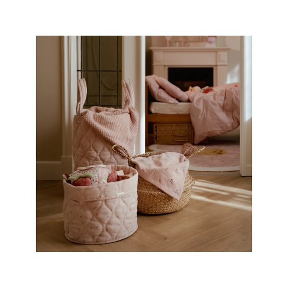 LITTLE DUTCH KOŠÍK TEXTILNÍ OBOUSTRANNÝ VELKÝ PURE BLOSSOM - BOXY NA HRAČKY - SPINKÁNÍ