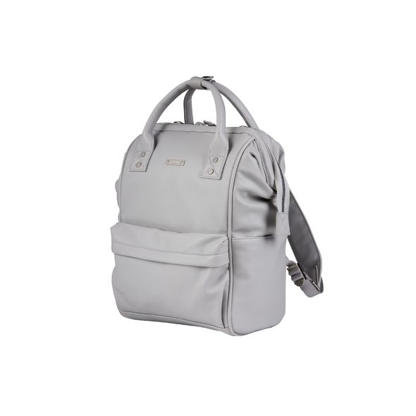 BABABING MANI PŘEBALOVACÍ TAŠKA/BATOH, DOVE GREY LEATHERETTE - PŘEBALOVACÍ TAŠKY - KOČÁRKY A PŘÍSLUŠENSTVÍ