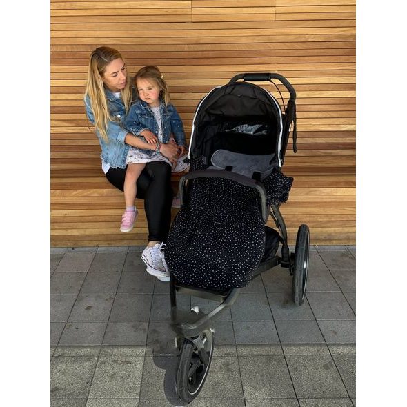 PINKIE SET MUSLIN BLACK DOTS - LÁTKOVÉ PLENY ALL IN ONE - PŘEBALOVÁNÍ