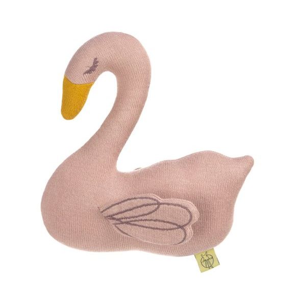 LÄSSIG KNITTED TOY WITH RATTLE/CRACKLE LITTLE WATER SWAN - HRKÁLKY - PRO DĚTI