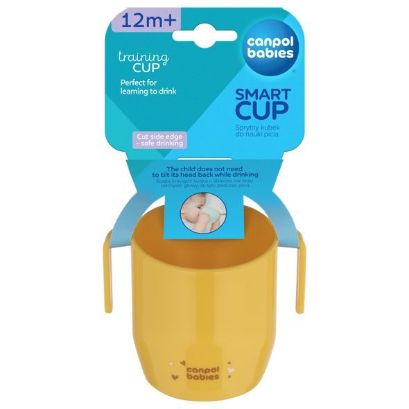 CANPOL BABIES HRNEČEK TRÉNINKOVÝ SMART 180 ML 12M+ ŽLUTÝ - DĚTSKÉ HRNEČKY - KRMENÍ