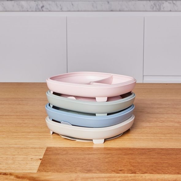 B.BOX DĚLENÝ TALÍŘEK S PŘÍSAVKOU 2V1 - ZELENÝ - MISKY, TALÍŘKY A PODLOŽKY - KRMENÍ