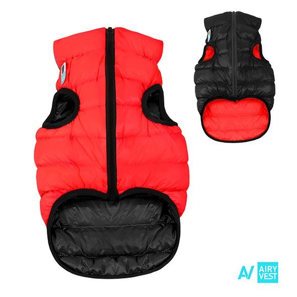 AIRY VEST BUNDA PRO PSY ČERVENÁ/ČERNÁ M 50 - KOMBINÉZY A BUNDY PRO PSY - CHOVATELSKÉ POTŘEBY MALVÍKZOO