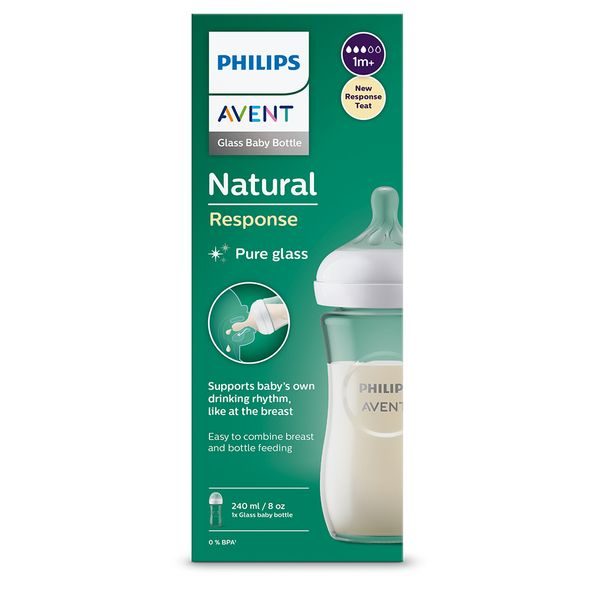 PHILIPS AVENT LÁHEV NATURAL RESPONSE SKLENĚNÁ 240 ML, 1M+ - KOJENECKÉ LAHVE - KRMENÍ