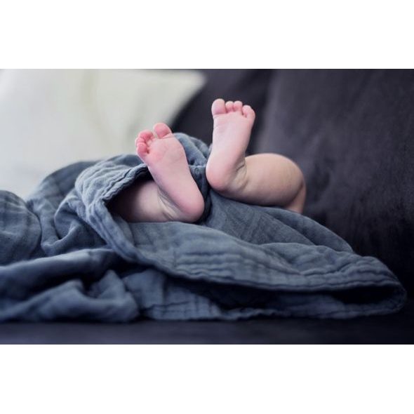 VINTER & BLOOM DEKA LAYERED MUSLIN ORGANIC STEEL GREY - DĚTSKÉ DEKY PRO MIMINKA - SPINKÁNÍ