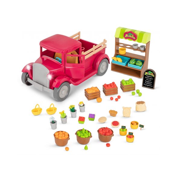 LI'L WOODZEEZ FARMÁŘSKÝ PICK-UP SE STÁNKEM - DOPLŇKY PRO FIGURKY - PRO DĚTI