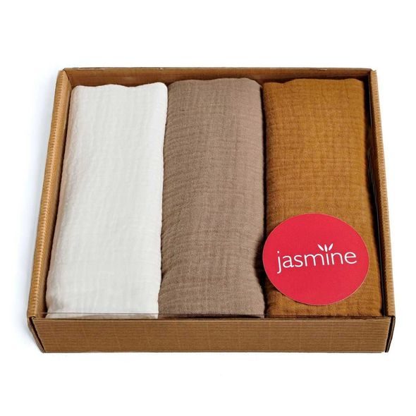 JASMINE MUŠELINOVÉ PLENY BOX LUX 1 60X80 3KS - LÁTKOVÉ PLENY SKLÁDANÉ - PŘEBALOVÁNÍ