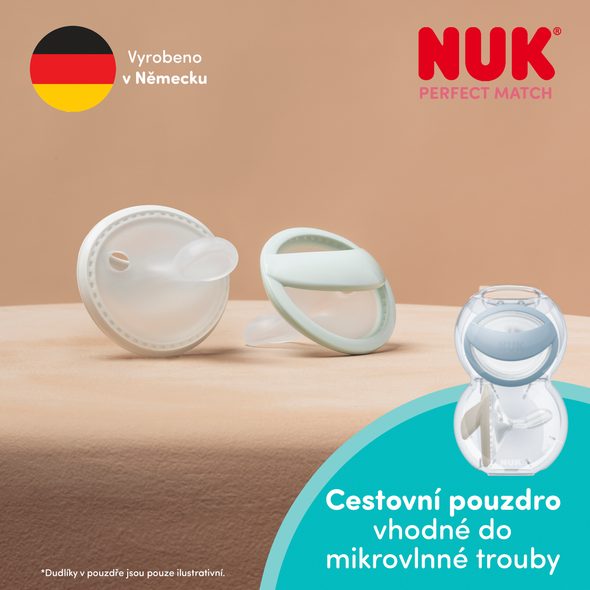 NUK PERFECT MATCH DUDLÍK 0-6M BEIGE/RED 2KS V BOXU - ŠIDÍTKA A DOPLŇKY - KRMENÍ
