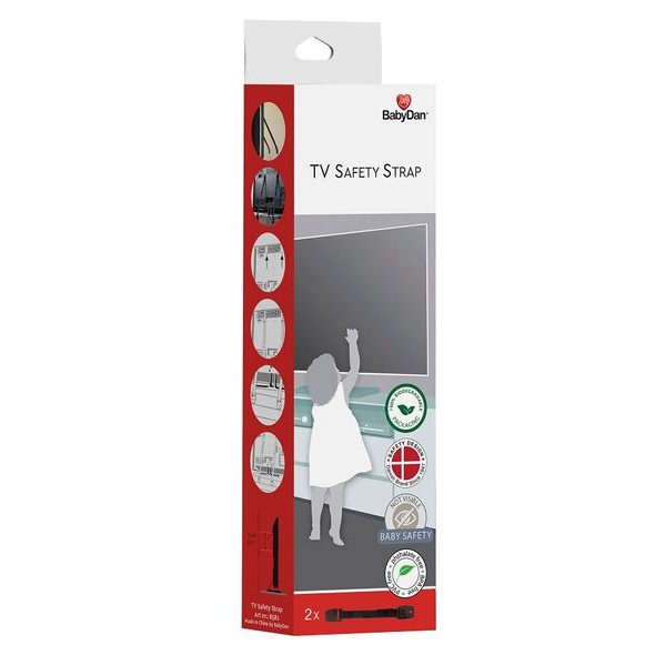 BABYDAN TV PÁS PROTI PÁDU PRO PLOCHÉ TELEVIZE SAFETY STRAP 2KS BIO - BEZPEČNOST DĚTÍ V DOMÁCNOSTI - KOUPÁNÍ A ZDRAVÍ