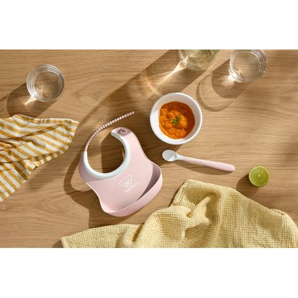 BABYBJORN BABYBJORN SET NA KRMENÍ 3 DÍLNÝ,MALÝ BRYNDÁK, MISKA A LŽIČKA, PUDROVĚ RŮŽOVÝ - VÝHODNÉ SADY - KRMENÍ