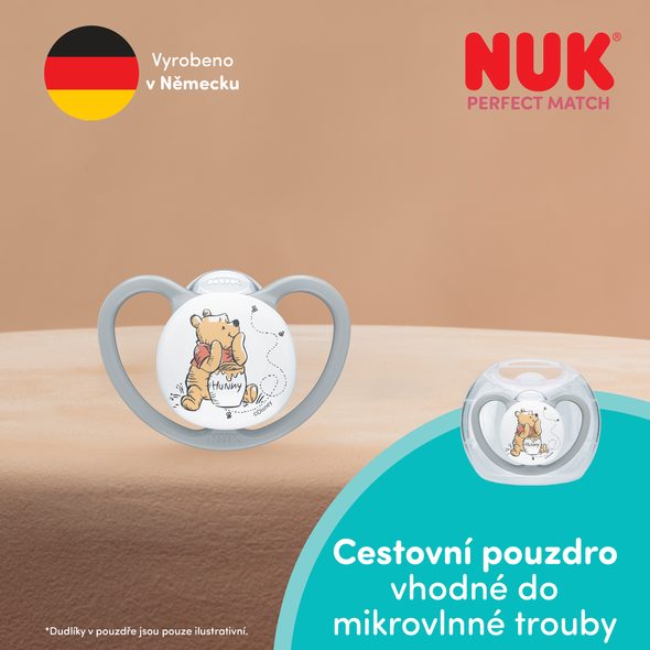 NUK PERFECT MATCH AIR DUDLÍK MEDVÍDEK PÚ GREY 6-18M 1KS V BOXU - ŠIDÍTKA A DOPLŇKY - KRMENÍ