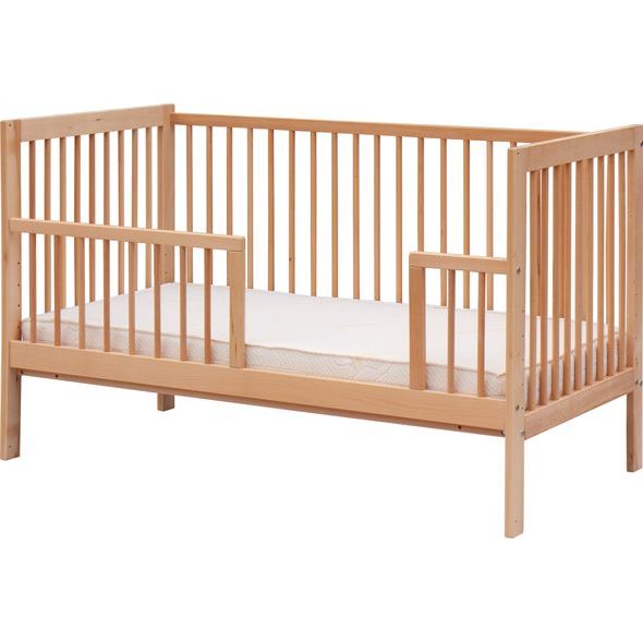 SCARLETT DĚTSKÁ POSTÝLKA SCARLETT PERTA - PŘÍRODNÍ (BUK) - STAHOVACÍ BOČNICE - 140 X 70 CM - DŘEVĚNÉ POSTÝLKY - SPINKÁNÍ