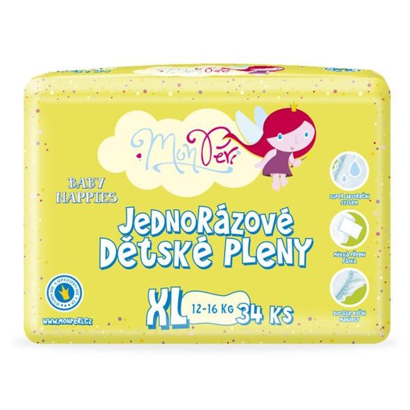 MONPERI PLENY XL - 34KS - JEDNORÁZOVÉ PLENY - PŘEBALOVÁNÍ