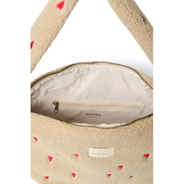 STUDIO NOOS TEDDY CROSS BODY BAG ECRU HEARTS - DOPLŇKY - PRO MAMINKY