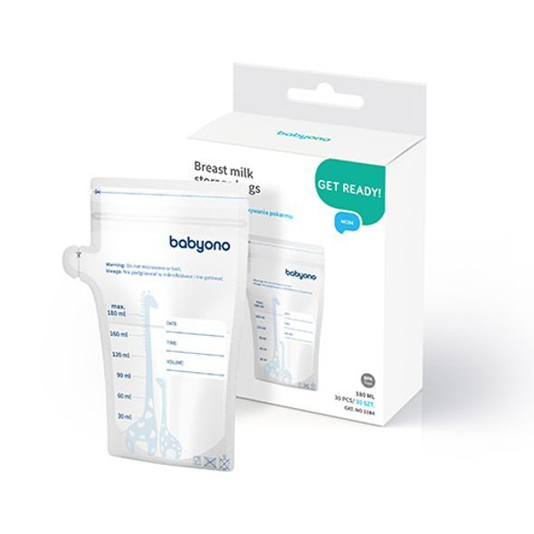BABYONO SÁČKY NA MATEŘSKÉ MLÉKO 180 ML 30 KS - USKLADNĚNÍ MATEŘSKÉHO MLÉKA - KRMENÍ