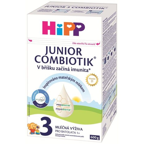HIPP BATOLECÍ MLÉKO HIPP 3 JUNIOR COMBIOTIK 4X 600G - KOJENECKÁ MLÉKA - KRMENÍ