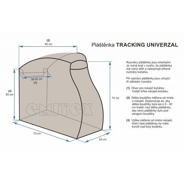 EMITEX PLÁŠTĚNKA TRACKING - PLÁŠTĚNKY - KOČÁRKY A PŘÍSLUŠENSTVÍ