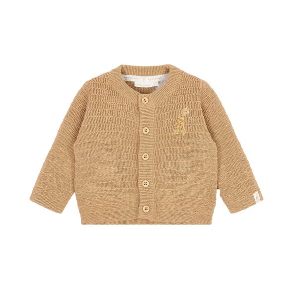 LITTLE DUTCH KARDIGAN PLETENÝ SAFARI FRIENDS SOFT TAN VEL. 68 - KABÁTKY, MIKINKY - PRO DĚTI