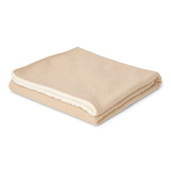 LITTLE DUTCH DEKA PLETENÁ / FLEECE 70X100 PURE SOFT BEIGE - DĚTSKÉ DEKY PRO MIMINKA - SPINKÁNÍ