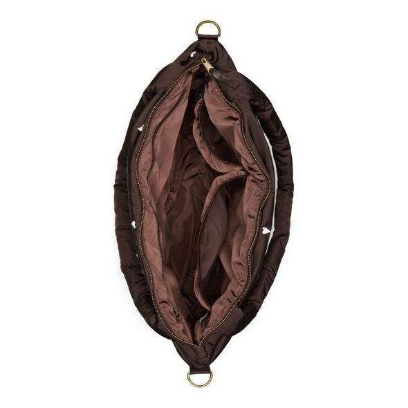 STUDIO NOOS PUFFY DIAPER BAG PŘEBALOVACÍ TAŠKA BROWN HEARTS - ORGANIZÉRY A KOŠÍKY - KOČÁRKY A PŘÍSLUŠENSTVÍ