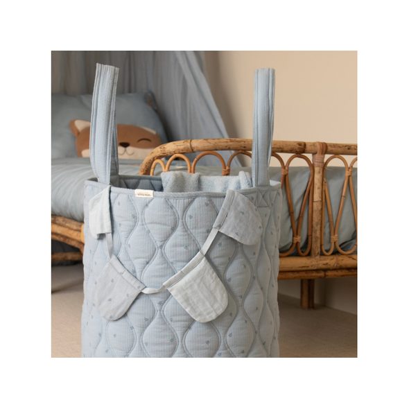 LITTLE DUTCH KOŠÍK TEXTILNÍ OBOUSTRANNÝ EXTRA VELKÝ PURE DENIM BLUE - DEKORACE A POLIČKY - SPINKÁNÍ