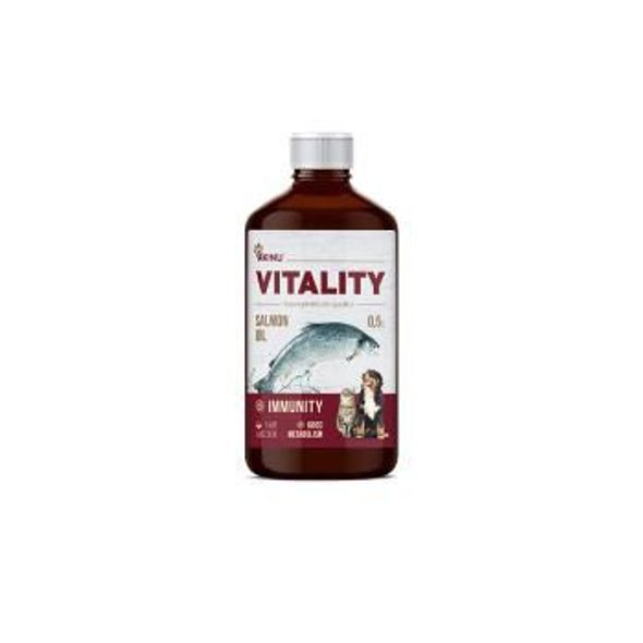 AKINU VITALITY LOSOSOVÝ OLEJ 500 ML - DOPLŇKY STRAVY PRO PSY - CHOVATELSKÉ POTŘEBY MALVÍKZOO