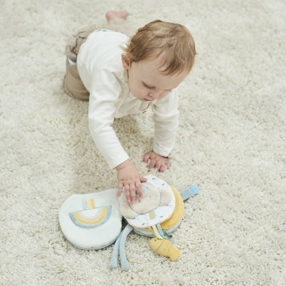 NATTOU KNÍŽKA PLYŠOVÁ VELRYBA SALLY S AKTIVITAMI 14 CM ROMEO, JULES & SALLY - KNÍŽKY PRO NEJMENŠÍ - PRO DĚTI