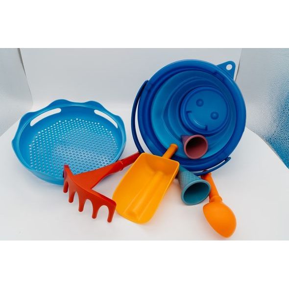 COMPACTOYS SKLÁDACÍ SADA NA PÍSEK 7V1 MODRÁ - HRAČKY NA PÍSEK - PRO DĚTI