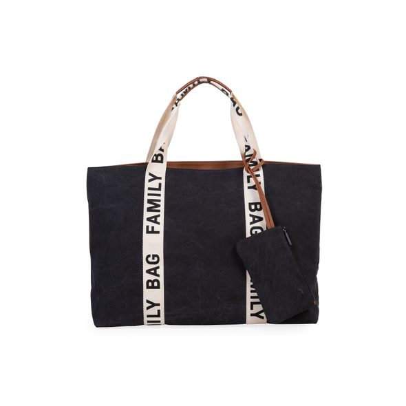 CHILDHOME CESTOVNÍ TAŠKA FAMILY BAG CANVAS BLACK - CESTOVNÍ TAŠKY NA KOČÁREK - KOČÁRKY A PŘÍSLUŠENSTVÍ