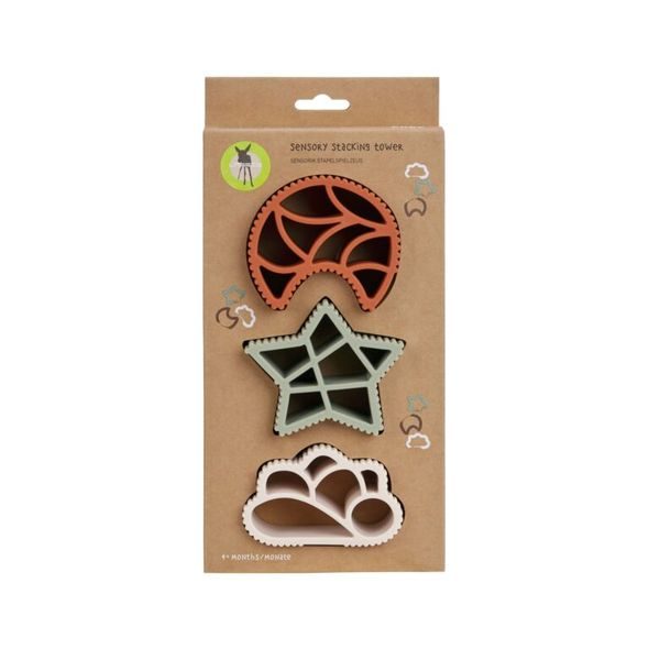 LÄSSIG SENSORY STACKING TOWER LITTLE UNIVERSE CLOUD/MOON/STAR - STOHOVACÍ HRAČKY - PRO DĚTI