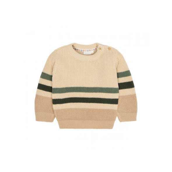 LITTLE DUTCH SVETŘÍK PLETENÝ WARM TAUPE VEL. 74 - KABÁTKY, MIKINKY - PRO DĚTI