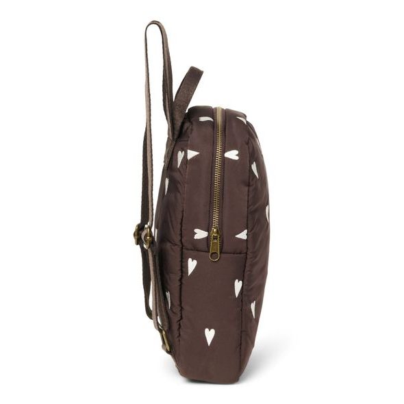 STUDIO NOOS PUFFY MINI BACKPACK BATŮŽEK BROWN HEARTS - ORGANIZÉRY A KOŠÍKY - KOČÁRKY A PŘÍSLUŠENSTVÍ