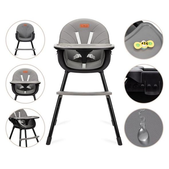 MOMI JÍDELNÍ ŽIDLIČKA JUA ČERNÁ - JÍDELNÍ ŽIDLIČKY PLASTOVÉ - KRMENÍ