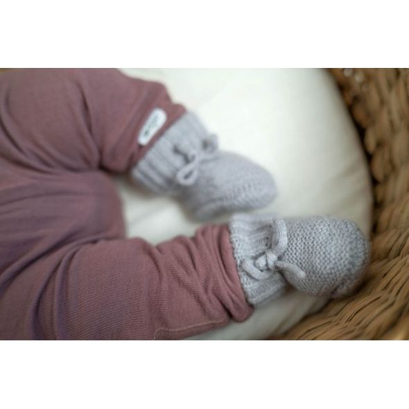 LODGER SLIPPER FOLKLORE MERINO WOOL DRIZZLE 0 - 6 MĚSÍCŮ - KOJENECKÉ CAPÁČKY - PRO DĚTI