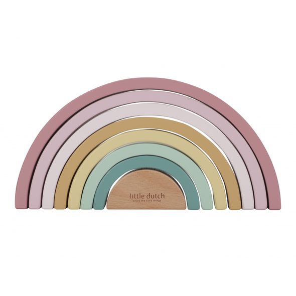 LITTLE DUTCH SKLÁDAČKA DŘEVĚNÁ DUHA FAIRY GARDEN - MOTORICKÉ A HRY - PRO DĚTI