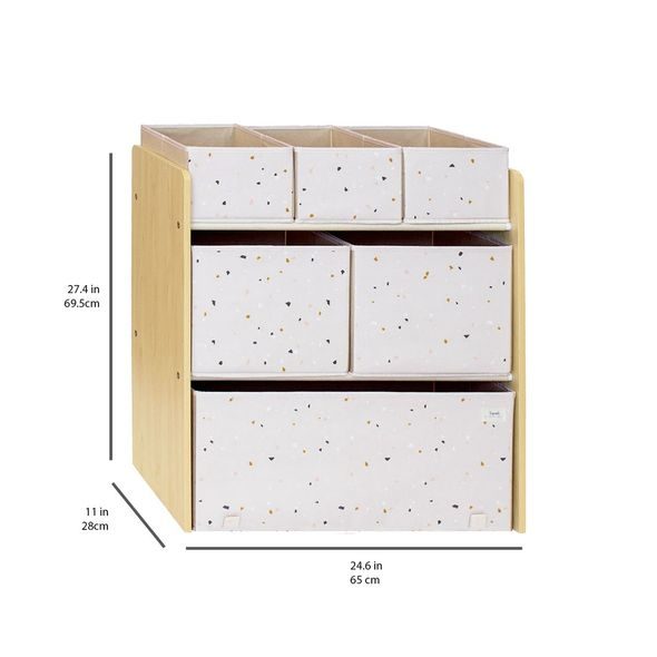 3 SPROUTS ORGANIZÉR NA HRAČKY RECYCLED TERRAZZO/PALEST PINK - BOXY NA HRAČKY - SPINKÁNÍ