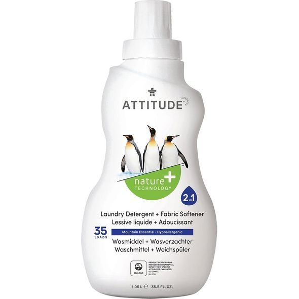 ATTITUDE PRACÍ GEL A AVIVÁŽ (2 V 1) S VŮNÍ MOUNTAIN ESSENTIALS 1050 ML (35 DÁVEK) - DĚTSKÉ PRACÍ A MYCÍ PROSTŘEDKY - KOUPÁNÍ A ZDRAVÍ