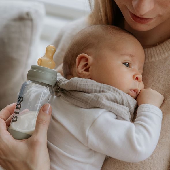 BIBS BABY BOTTLE SKLENĚNÁ LAHEV 110ML - KOJENECKÉ LAHVE - KRMENÍ