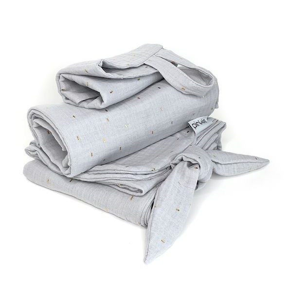 PINKIE SET MUSLIN GREY - LÁTKOVÉ PLENY ALL IN ONE - PŘEBALOVÁNÍ