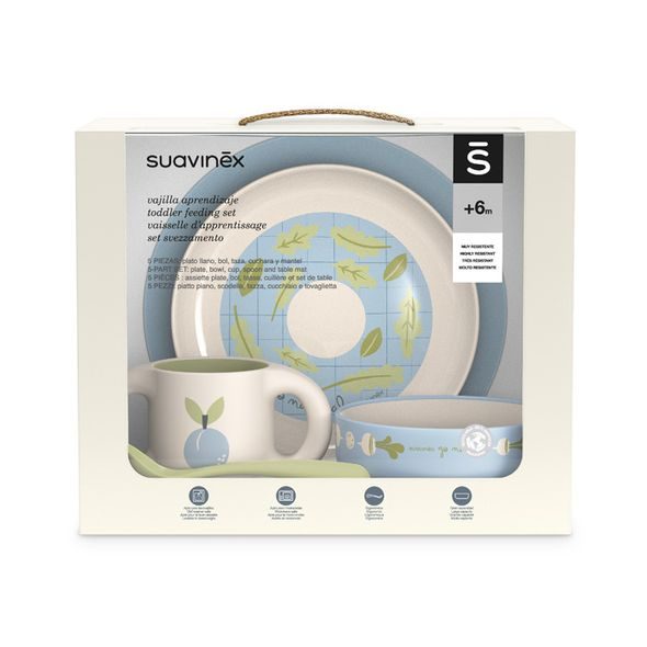 SUAVINEX JÍDELNÍ SET GO NATURAL +6 M - MODRÁ ŠVESTKA - VÝHODNÉ SADY - KRMENÍ