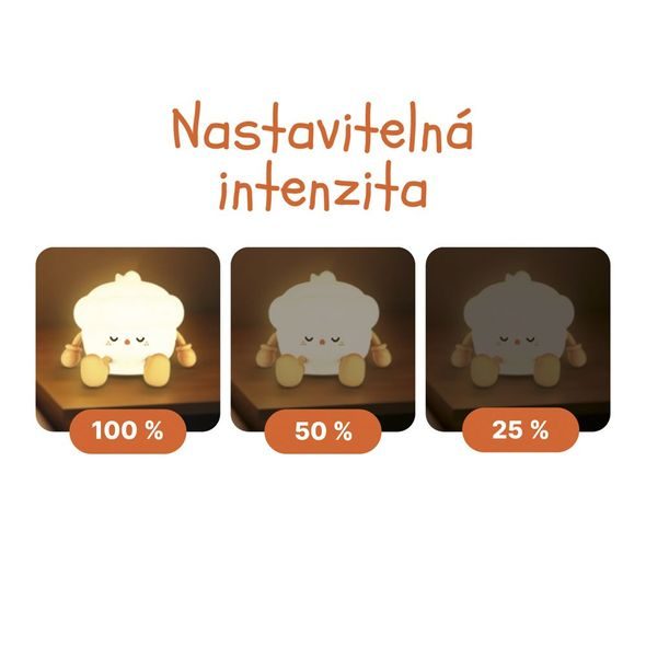 ZOPA SILIKONOVÁ LED NOČNÍ LAMPIČKA VEL. M - NOČNÍ SVĚTLA - SPINKÁNÍ