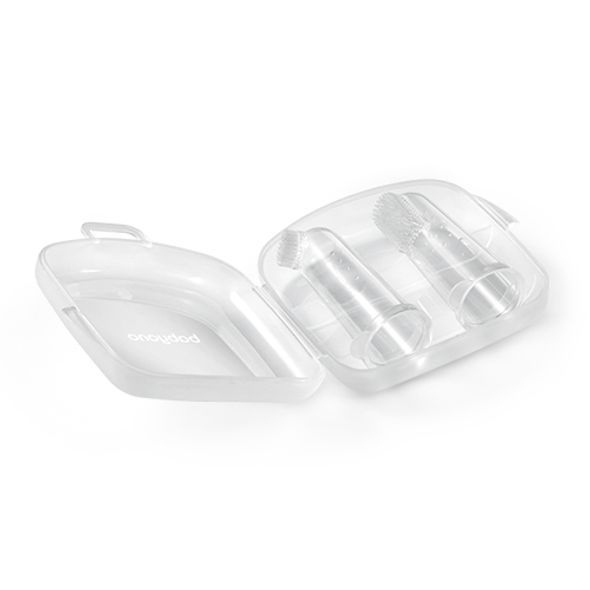 BABYONO SADA SILIKONOVÝCH ZUBNÍCH KARTÁČKŮ NA PRST 2KS 0M+ - ZUBNÍ KARTÁČKY A PASTY - KOUPÁNÍ A ZDRAVÍ