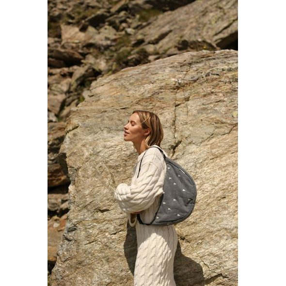 STUDIO NOOS DENIM ADULT FANNY KABELKA GREY HEARTS - ORGANIZÉRY A KOŠÍKY - KOČÁRKY A PŘÍSLUŠENSTVÍ