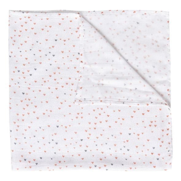 BEBE JOU MUŠELÍNOVÁ PLENKA 70X70CM SET 3KS FABULOUS HEARTS - LÁTKOVÉ PLENY SKLÁDANÉ - PŘEBALOVÁNÍ