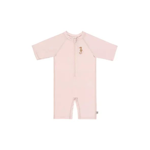 LÄSSIG SPLASH SHORT SLEEVE SUNSUIT SEAHORSE LIGHT PINK - UV OBLEČENÍ - PRO DĚTI