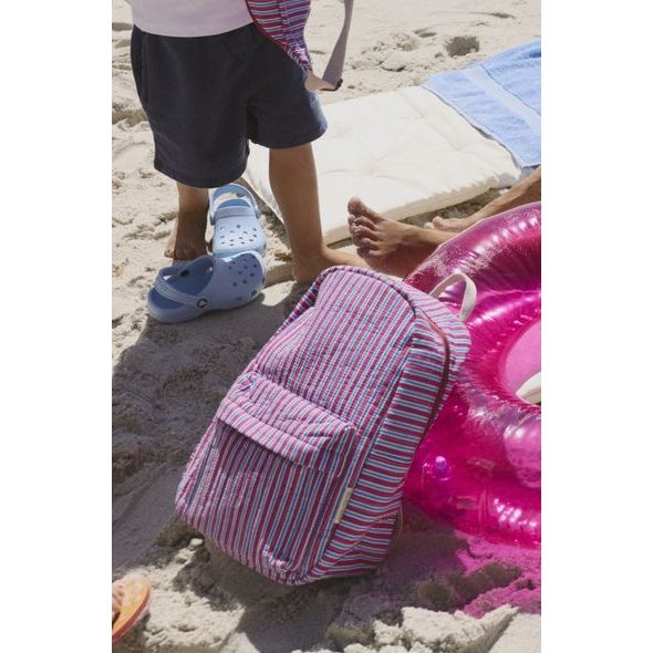 STUDIO NOOS POPLIN MIDI BACKPACK BATŮŽEK PŘEDNÍ KAPSA RASPBERRY STRIPPED - DOPLŇKY - PRO MAMINKY