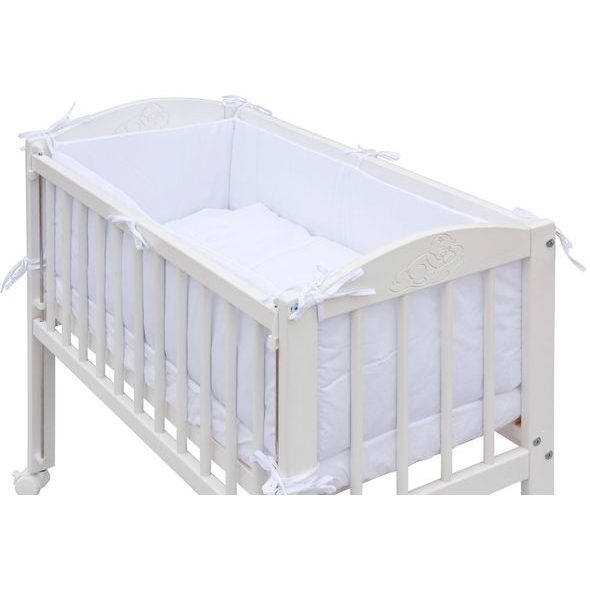 SCARLETT SOUPRAVA DO POSTÝLKY BABY 7-DÍLNÁ MARTIN BÍLÁ 90X41CM - POVLEČENÍ DO POSTÝLKY - SPINKÁNÍ