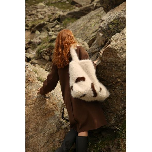 STUDIO NOOS FAUX FUR MOM BAG HOLY COW - ORGANIZÉRY A KOŠÍKY - KOČÁRKY A PŘÍSLUŠENSTVÍ
