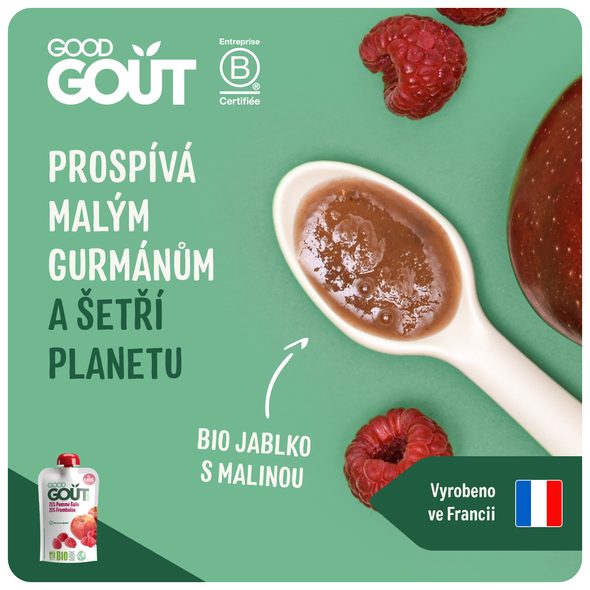 GOOD GOUT BIO JABLKO S MALINOU 120 G - OVOCE/DEZERTY - KRMENÍ